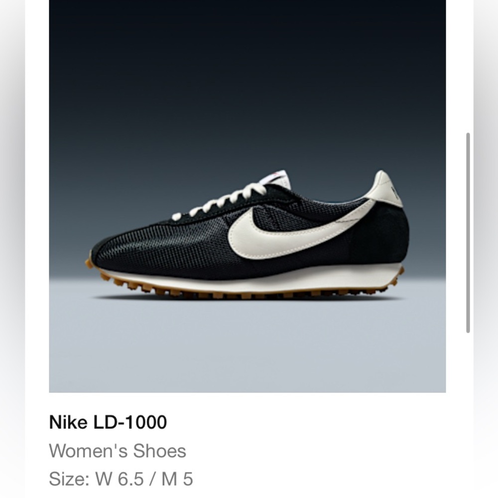 Nike LD 1000 women’s 6.5 black and white sneakers